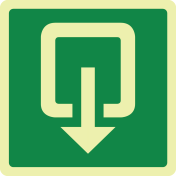 Fotoluminescerende sticker met pictogram uitgang