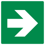 Sticker met pictogram pijl groen ISO 7010