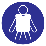 Sticker zwemvest verplicht volgens ISO7010 - M053