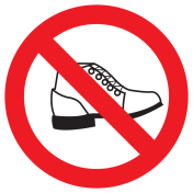 Sticker met pictogram Verboden voor schoenen