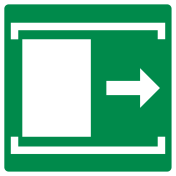 Sticker met pictogram schuifdeur rechts ISO 7010