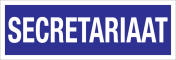 Sticker Secretariaat - blauw met witte tekst