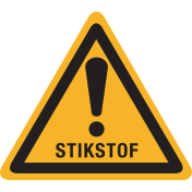 Sticker met pictogram "Waarschuwing Stikstof"