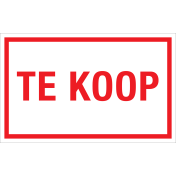 Sticker Te Koop - tekststicker met rode tekst