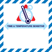 Sticker Time & Temperature sensitive volgens IATA