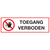 Sticker met pictogram en tekst Toegang verboden