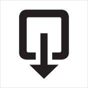 Witte sticker zonder zwart kader voor aanduiden uitgang in openbare ruimte