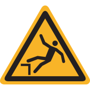 Sticker met pictogram "valgevaar" - ISO 7010 - W008