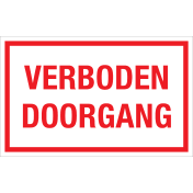 Sticker Verboden Doorgang - tekststicker met rode tekst