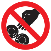 Sticker met pictogram Verboden handen in te steken