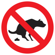 Sticker met pictogram Honden uitlaten verboden