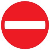 Sticker met pictogram Verboden richting