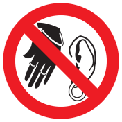 Sticker met pictogram Sieraden verboden