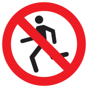 Sticker met pictogram Rennen verboden ISO7010 - P048