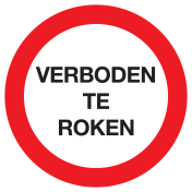 Sticker met tekst Verboden te roken