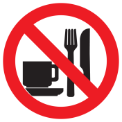 Sticker met pictogram Eten en drinken verboden