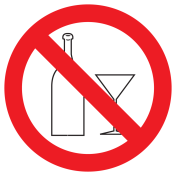 Sticker met pictogram Glaswerk verboden