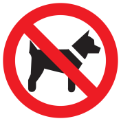 Sticker met pictogram Verboden voor honden ISO7010 - P021