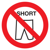 Sticker met pictogram Shorts verboden