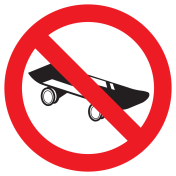 Sticker met pictogram Skateboard verboden