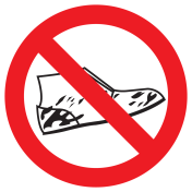 Sticker met pictogram Vuile schoenen verboden