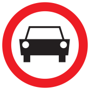 Sticker met pictogram Verboden voor voertuigen