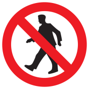 Sticker met pictogram Voetgangers verboden
