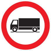 Sticker met pictogram Verboden voor C23 vrachtwagens