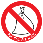 Sticker met pictogram Verboden vuilniszakken te plaatsen