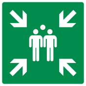 Sticker met pictogram verzamelplaats ISO 7010