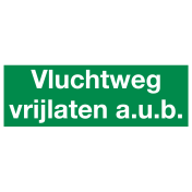 Vluchtweg vrijlaten aub (sticker)