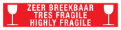 Sticker met pictogram en tekst Zeer breekbaar, fragile