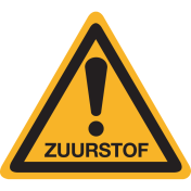 Sticker met pictogram "Waarschuwing Zuurstof"