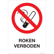 Sticker met pictogram en tekst Roken verboden