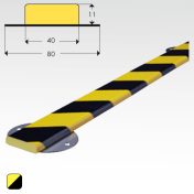 Stootrand oppervlaktebescherming Type F met RVS muurbevestiging