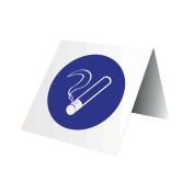 Tafelbord met pictogram voor ruimte waar roken is toegestaan