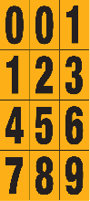 Combinatiecijfers 0-9 op vel (Sticker)
