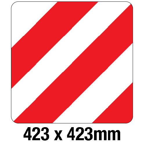 Lengte en breedte markering rood/wit reflecterende klasse II