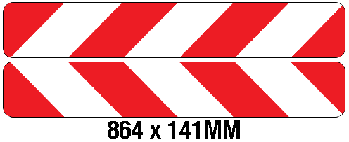 Lengte en breedte markering rood/wit reflecterende klasse II