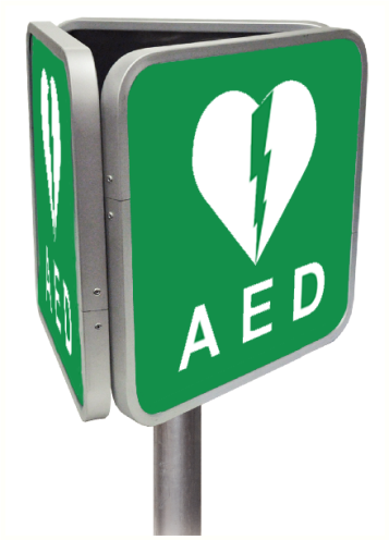 Aluminium 3D bord met pictogram AED - K.B. 21-04-2007