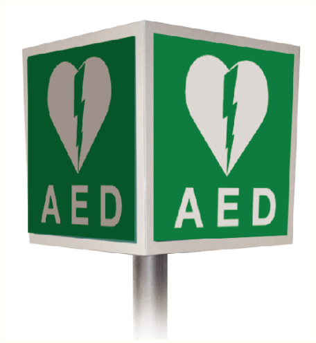 Aluminium 4D bord met pictogram AED - KB 21-04-2007