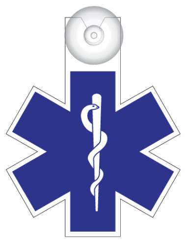 Ambulanciemedewerker op bezoek (bordje)