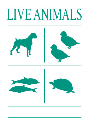 Behandelingsetiket Live Animals - Levende dieren