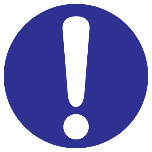 Blauw bord met pictogram om een algemeen gebod aan te duiden - ISO7010 - M001