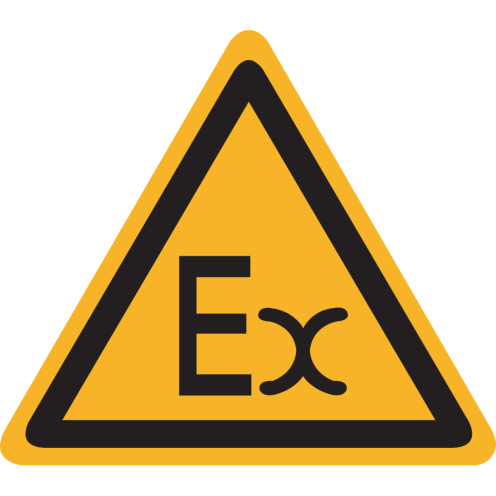 Bord met pictogram EX explosiegevaar (Atex)