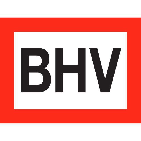 Bord met tekst BHV