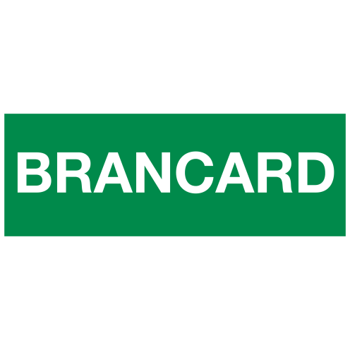 Bord met tekst brancard