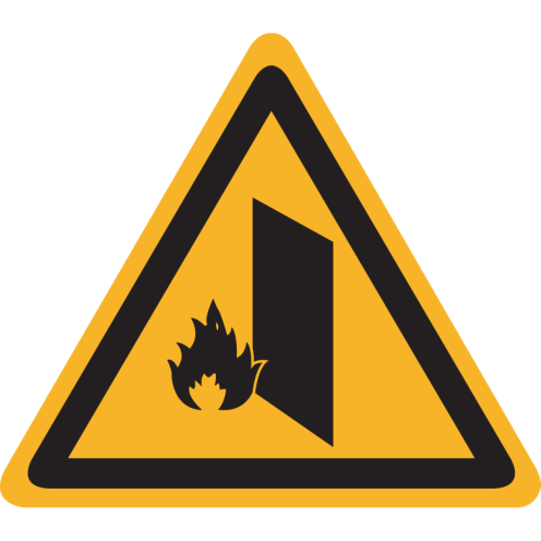 Bord met pictogram branddeur