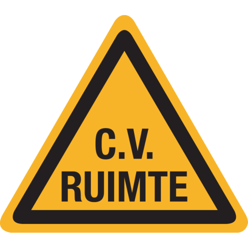 Bord met tekst CV Ruimte
