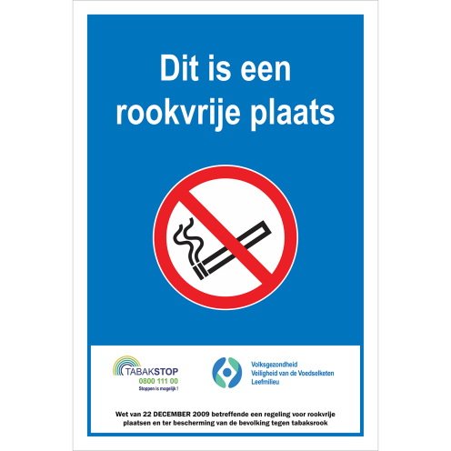 Bord Rookvrije plaats